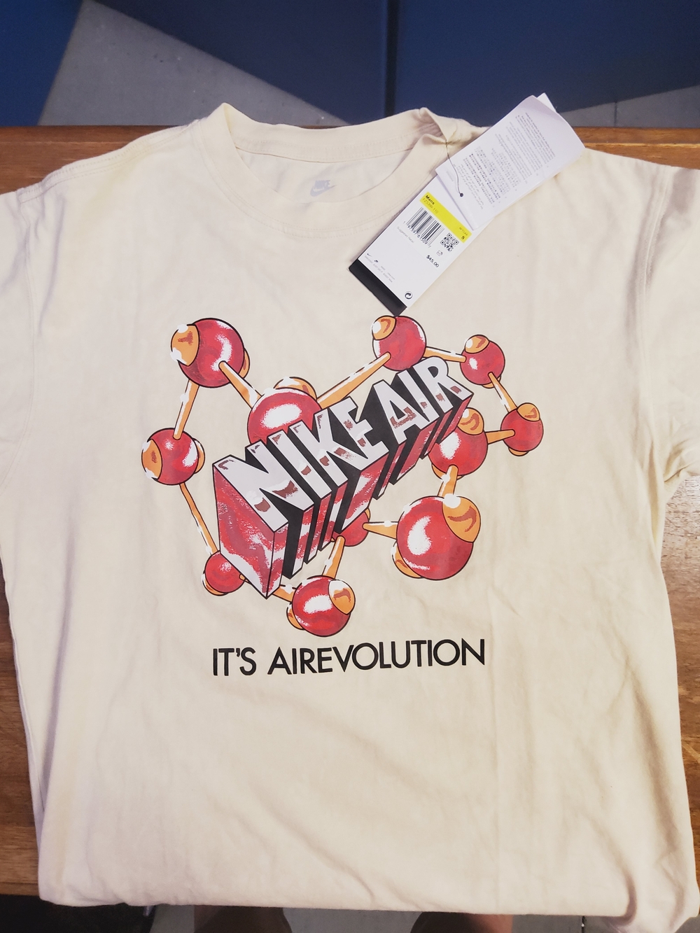 Nike Air Graphic Tee - Cream with Red & Orange Print